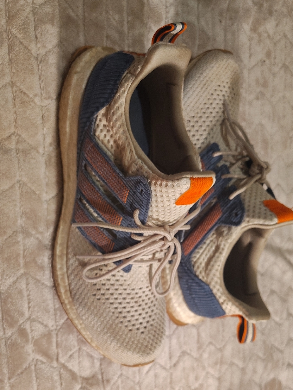 Adidas UltraBoost 1.0 Off-White Crew Blue Runner Shoes Men Size 10